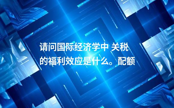 请问国际经济学中 关税的福利效应是什么。配额